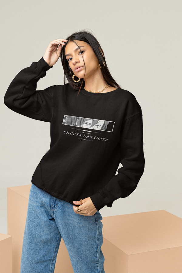 Chuuya Eyes Crewneck Sweatshirt | Anime Inspired Custom BSD Streetwear Unisex Sweatshirt